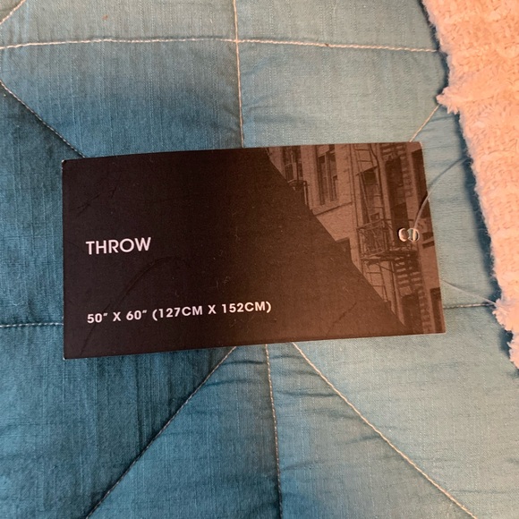 Soho Living Throw 50”x60”. Cotton ‘Rope’ style tassles. Cotton/poly blend. Light - Picture 3 of 4